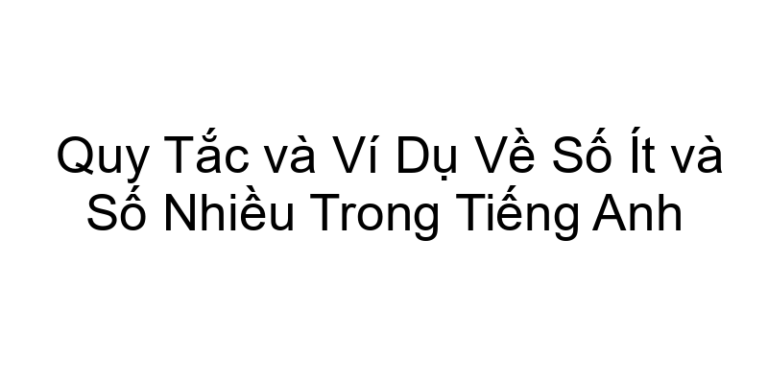 Quy Tắc và Ví Dụ Về Số Ít và Số Nhiều Trong Tiếng Anh