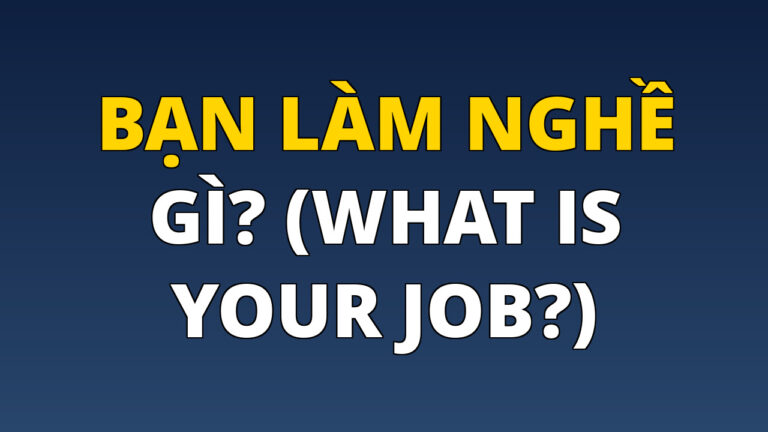Bạn Làm Nghề Gì? (What Is Your Job?)